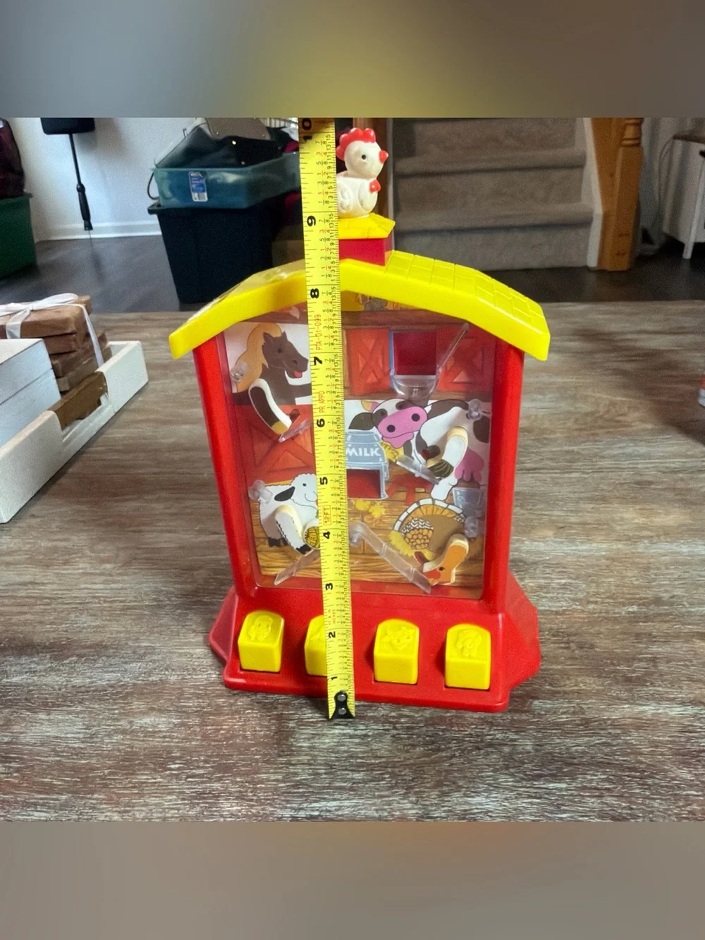 Vintage Barn Animal Mechanical Pinball Game Toy Farm Theme